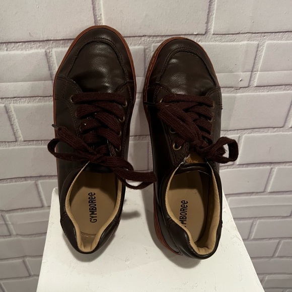GYMBOREE boys brown lace up leather shoes/size 2 - Picture 7 of 9